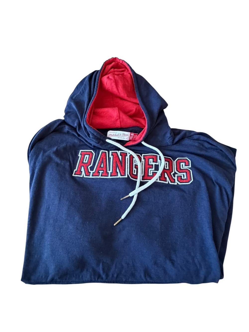Mitchell & Ness NY Rangers NHL Navy Blue Lightweight Hooded Sweatshirt 3XLB